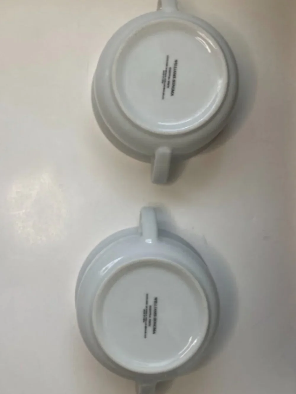 Williams Sonoma Everyday White Porcelain Double Handle Soup Bowls